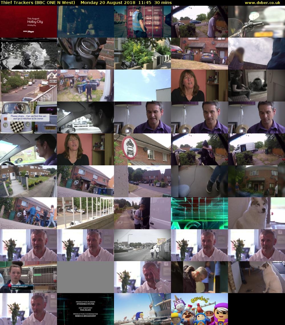 Thief Trackers (BBC ONE N West) Monday 20 August 2018 11:45 - 12:15