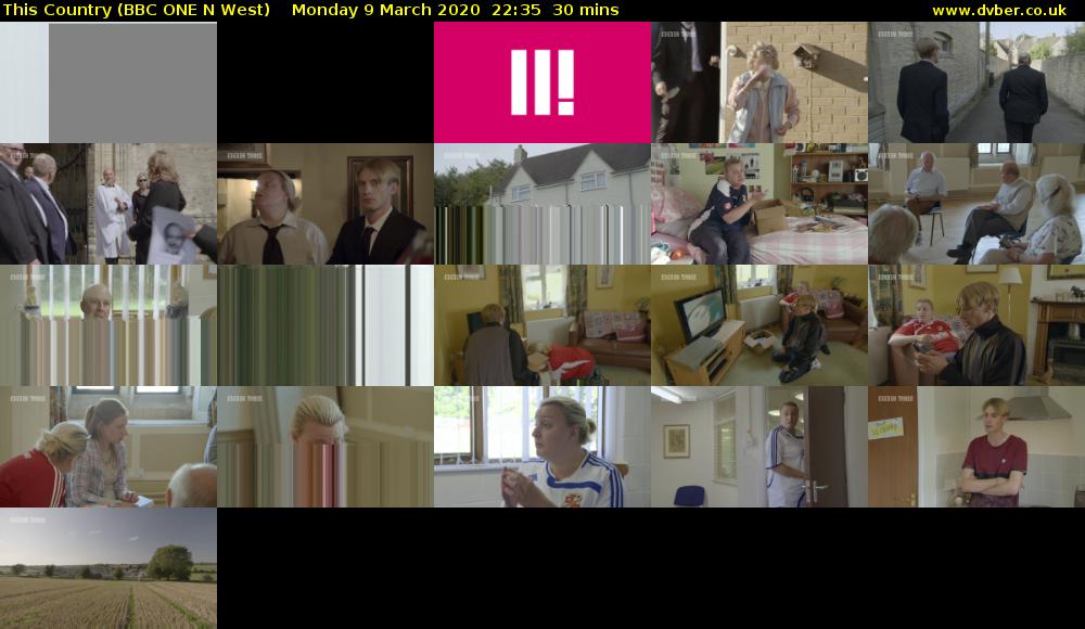 This Country (BBC ONE N West) Monday 9 March 2020 22:35 - 23:05