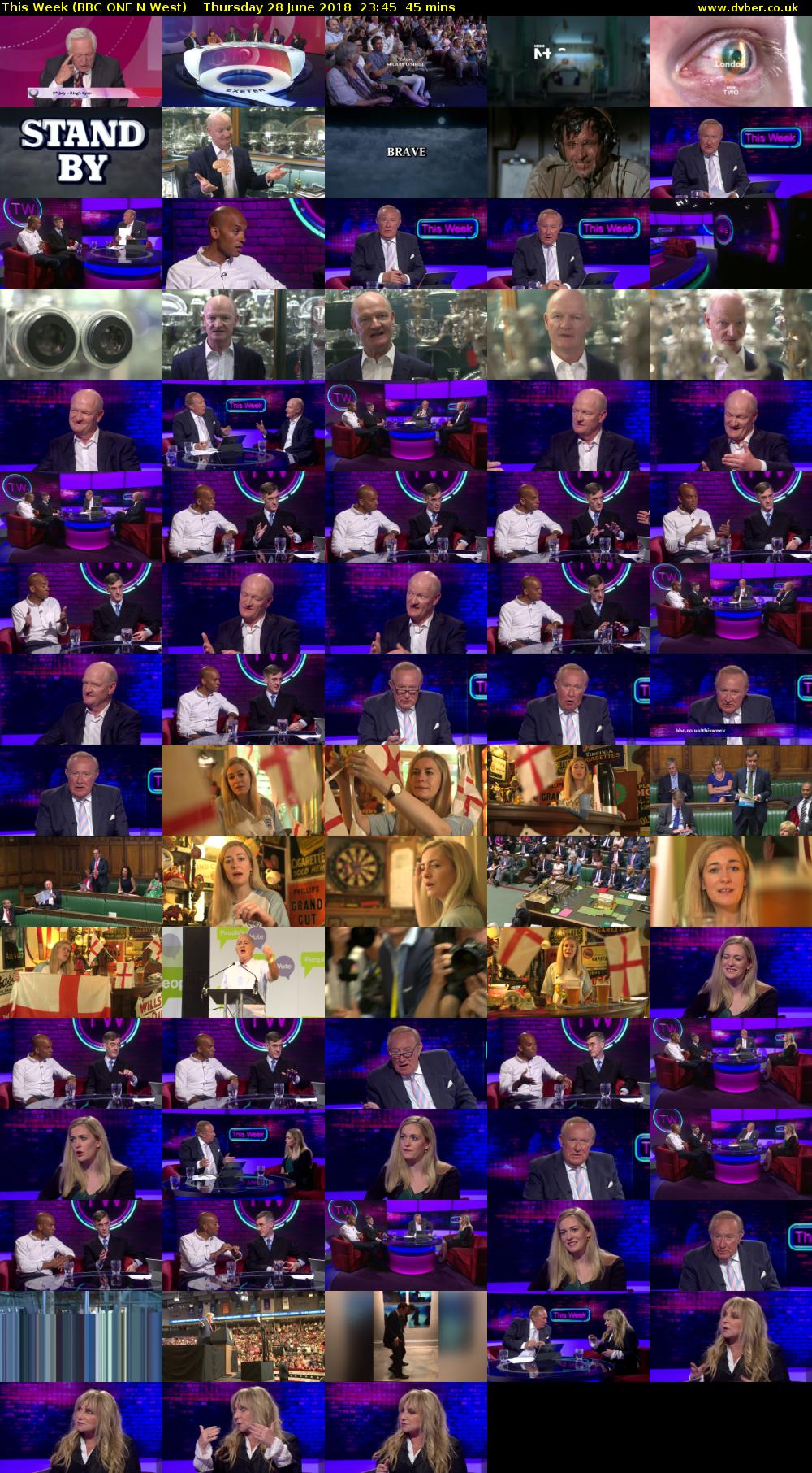 This Week (BBC ONE N West) Thursday 28 June 2018 23:45 - 00:30