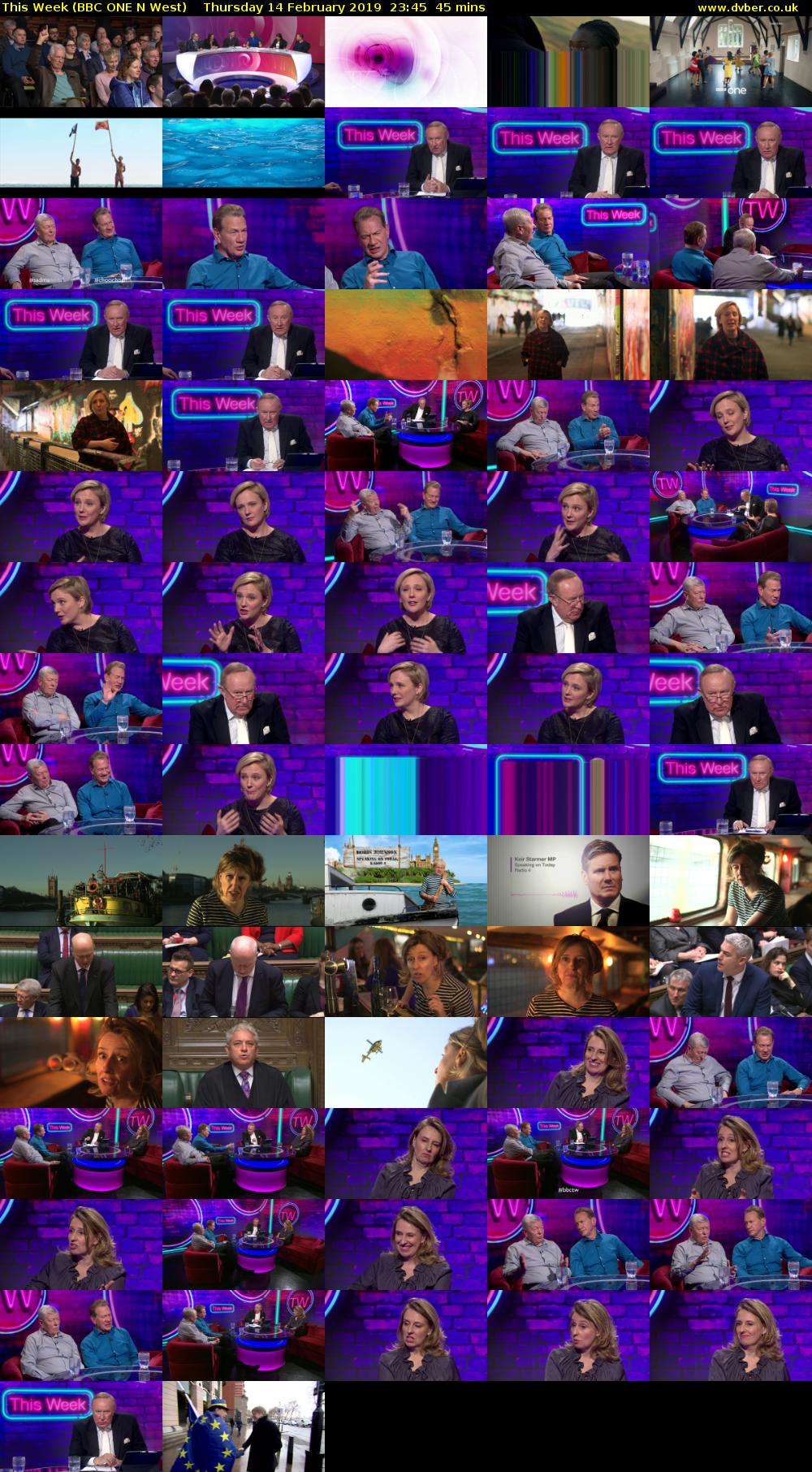 This Week (BBC ONE N West) Thursday 14 February 2019 23:45 - 00:30