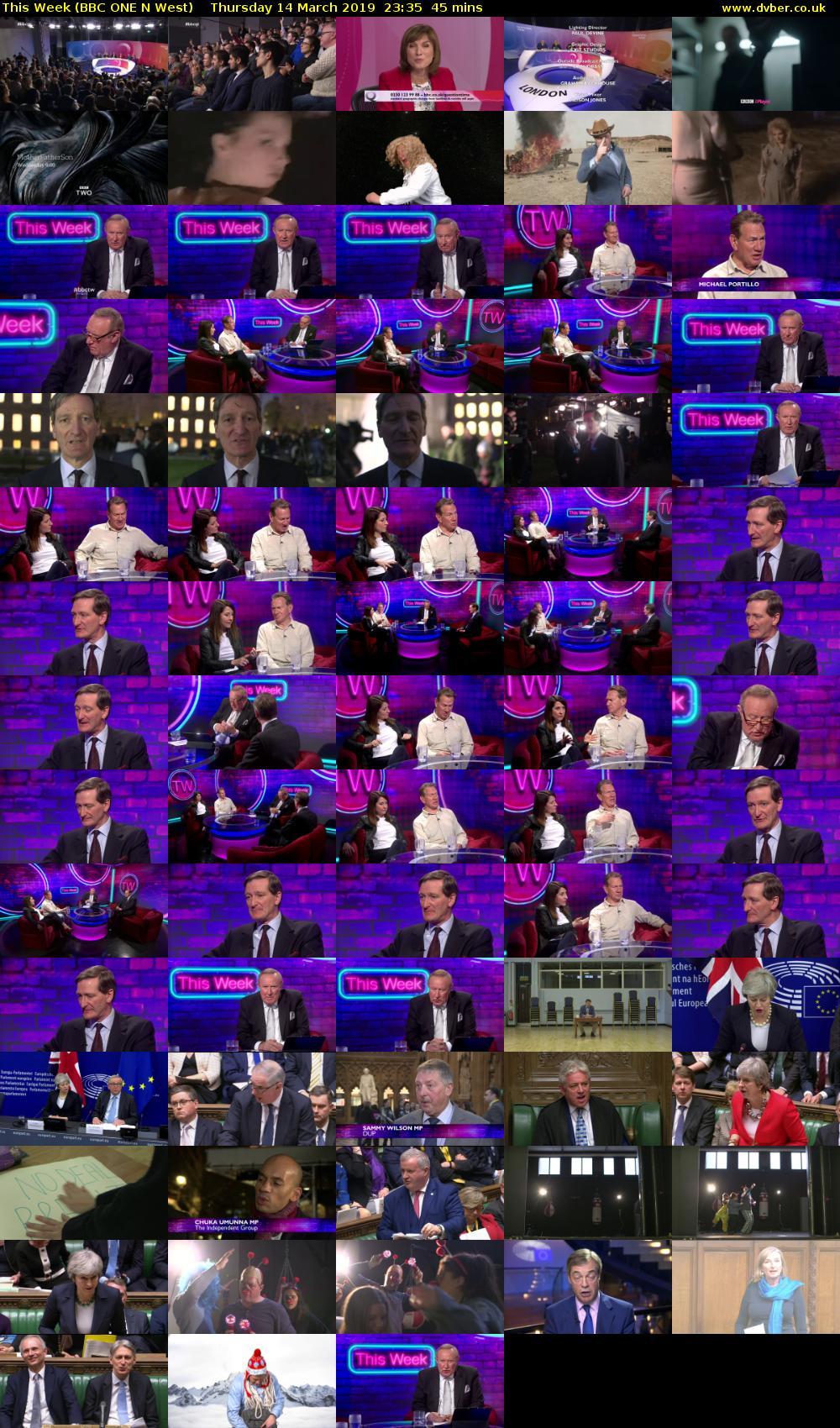 This Week (BBC ONE N West) Thursday 14 March 2019 23:35 - 00:20