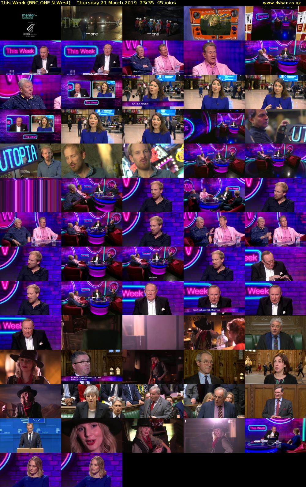 This Week (BBC ONE N West) Thursday 21 March 2019 23:35 - 00:20