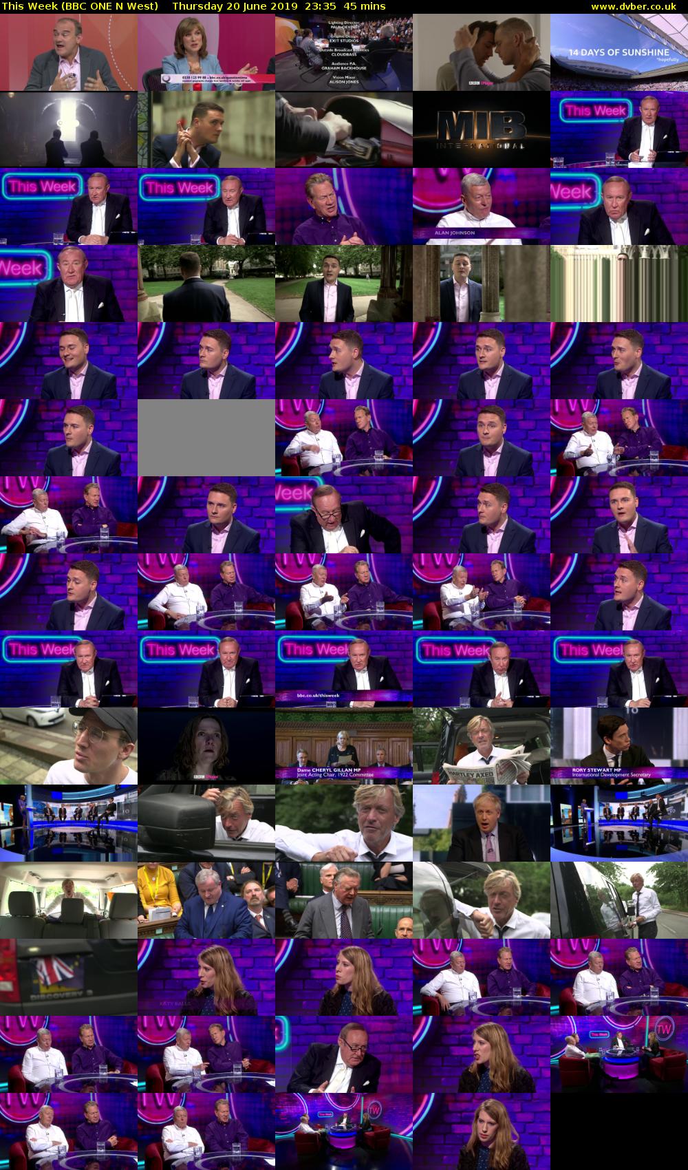This Week (BBC ONE N West) Thursday 20 June 2019 23:35 - 00:20