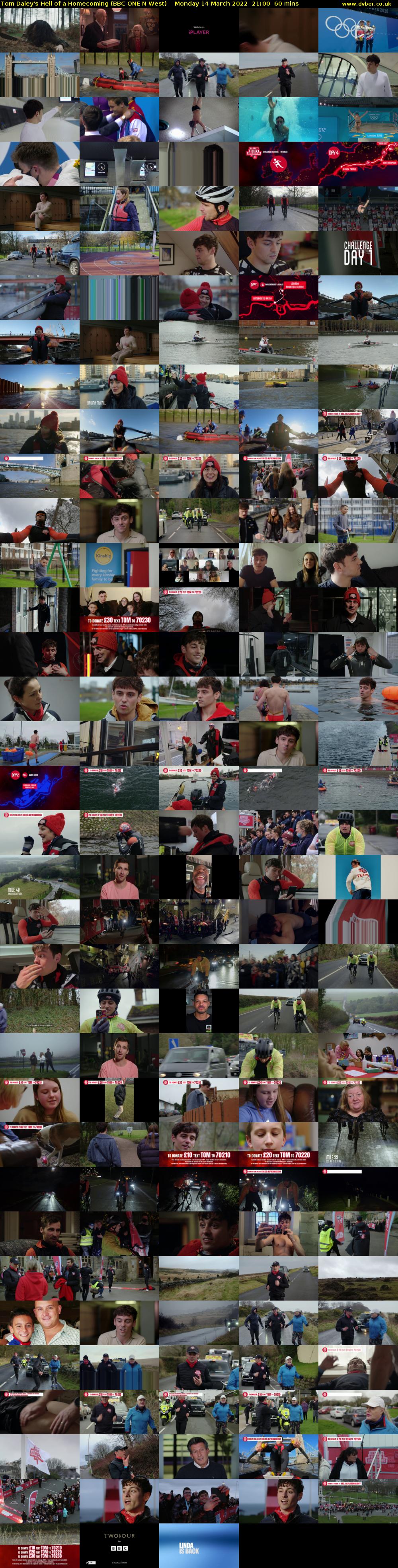 Tom Daley's Hell of a Homecoming (BBC ONE N West) Monday 14 March 2022 21:00 - 22:00