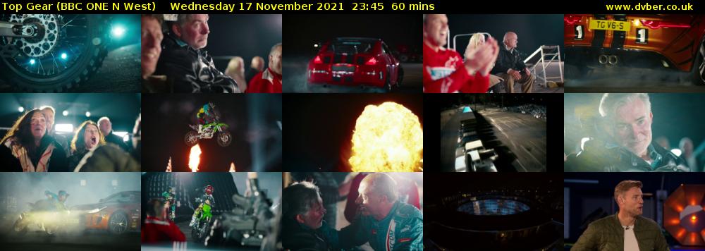 Top Gear (BBC ONE N West) Wednesday 17 November 2021 23:45 - 00:45