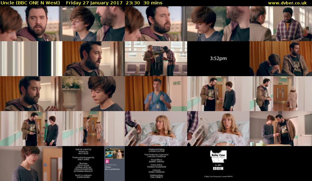 Uncle (BBC ONE N West) Friday 27 January 2017 23:30 - 00:00