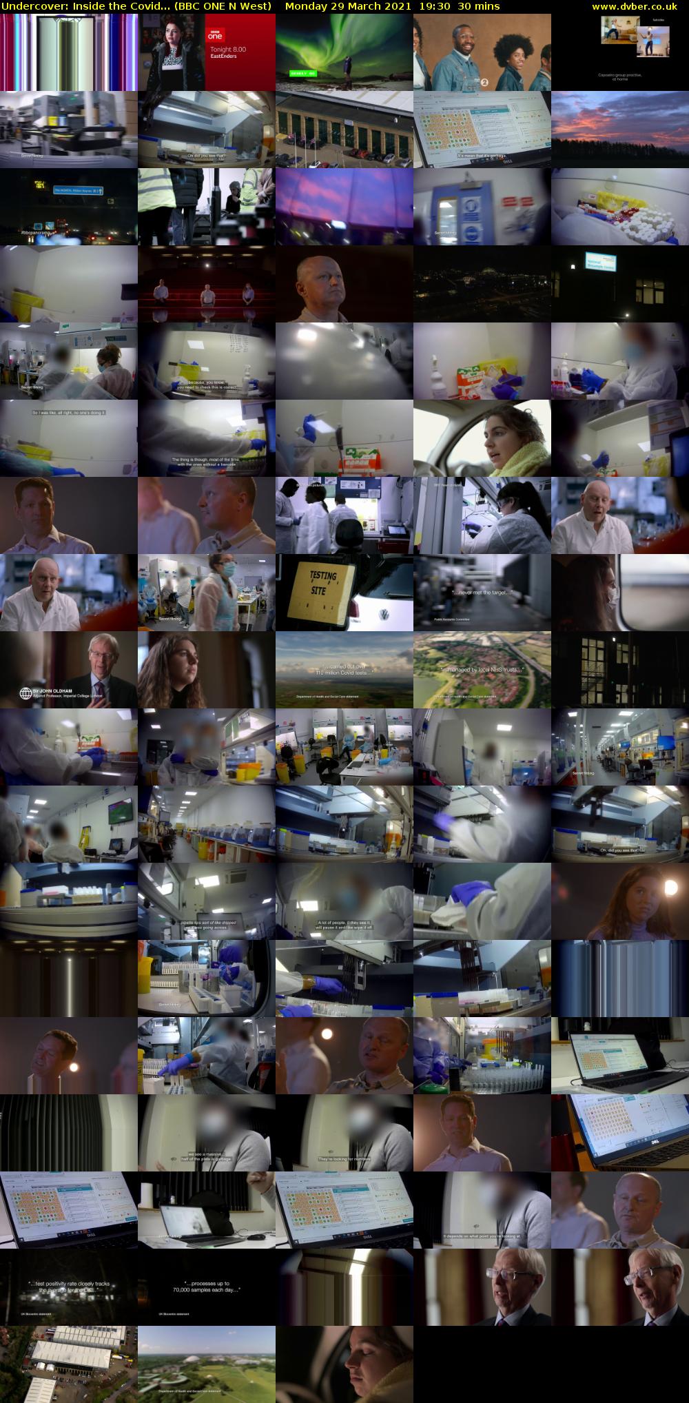 Undercover: Inside the Covid... (BBC ONE N West) Monday 29 March 2021 19:30 - 20:00