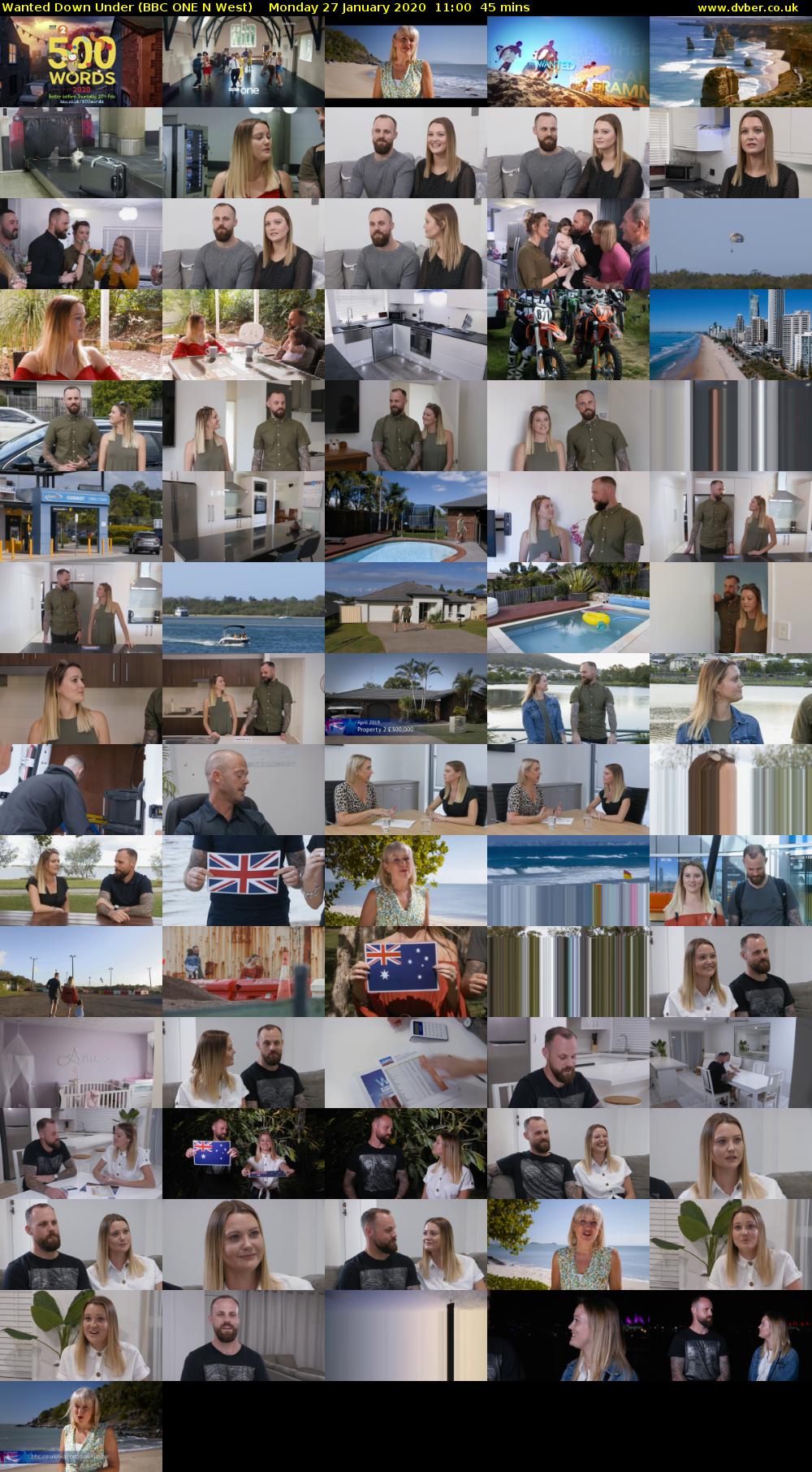 Wanted Down Under (BBC ONE N West) Monday 27 January 2020 11:00 - 11:45