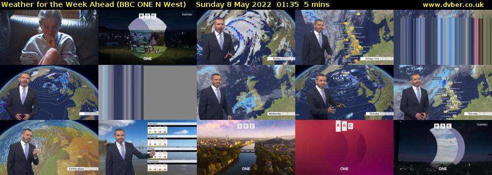 Weather for the Week Ahead (BBC ONE N West) Sunday 8 May 2022 01:35 - 01:40