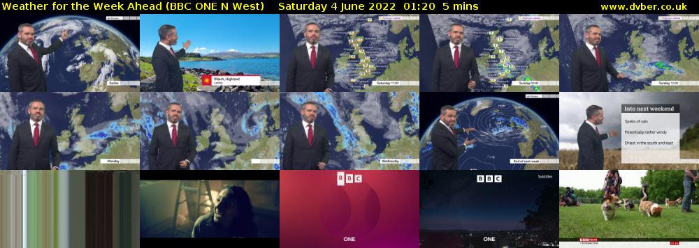 Weather for the Week Ahead (BBC ONE N West) Saturday 4 June 2022 01:20 - 01:25