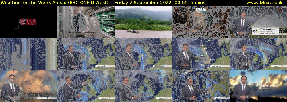 Weather for the Week Ahead (BBC ONE N West) Friday 2 September 2022 00:55 - 01:00