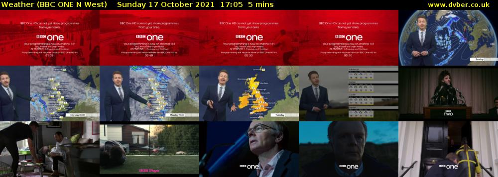 Weather (BBC ONE N West) Sunday 17 October 2021 17:05 - 17:10