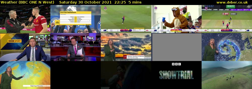 Weather (BBC ONE N West) Saturday 30 October 2021 22:25 - 22:30