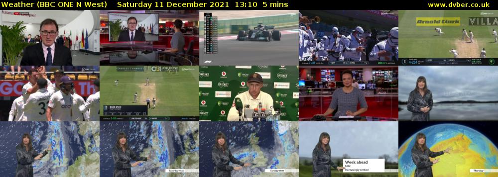 Weather (BBC ONE N West) Saturday 11 December 2021 13:10 - 13:15