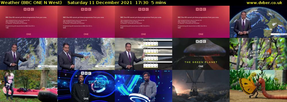 Weather (BBC ONE N West) Saturday 11 December 2021 17:30 - 17:35