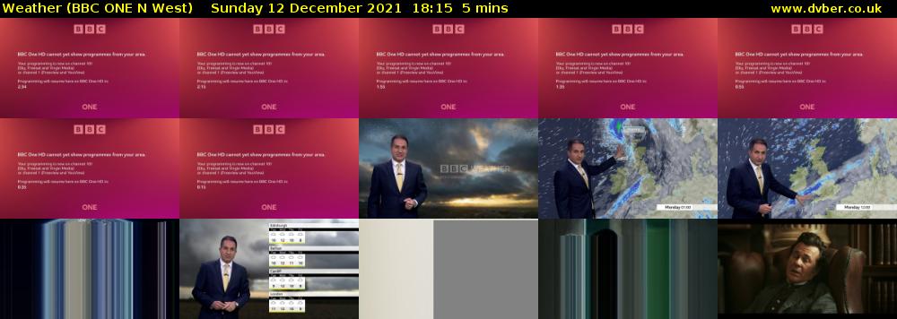 Weather (BBC ONE N West) Sunday 12 December 2021 18:15 - 18:20