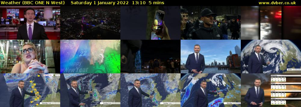 Weather (BBC ONE N West) Saturday 1 January 2022 13:10 - 13:15