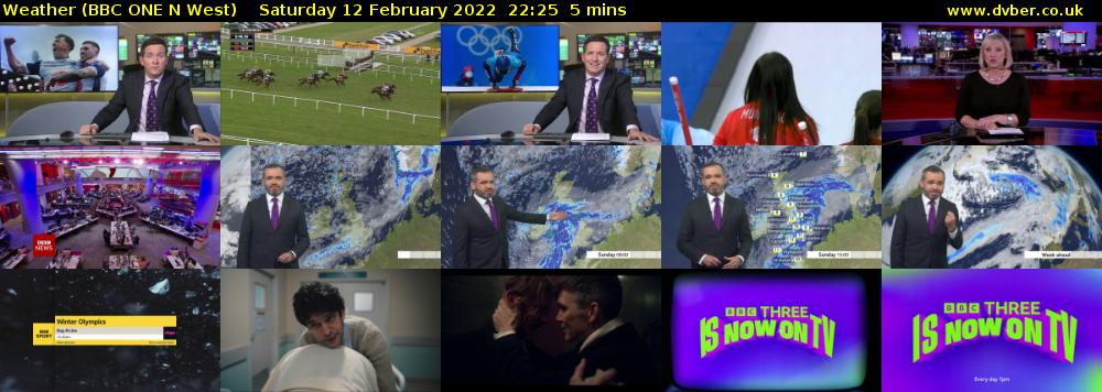 Weather (BBC ONE N West) Saturday 12 February 2022 22:25 - 22:30