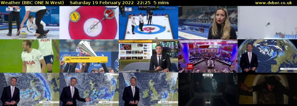 Weather (BBC ONE N West) Saturday 19 February 2022 22:25 - 22:30