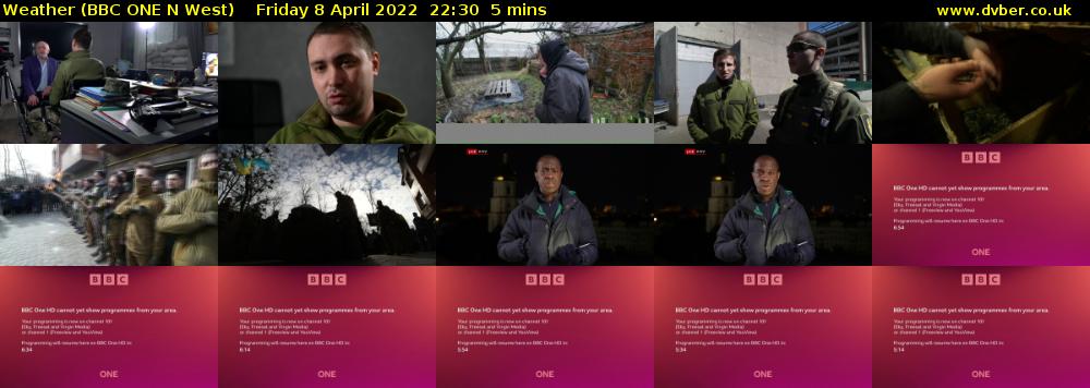 Weather (BBC ONE N West) Friday 8 April 2022 22:30 - 22:35