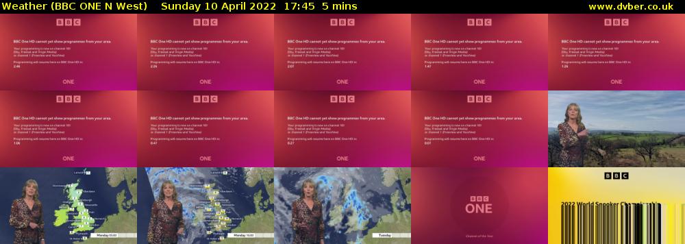 Weather (BBC ONE N West) Sunday 10 April 2022 17:45 - 17:50