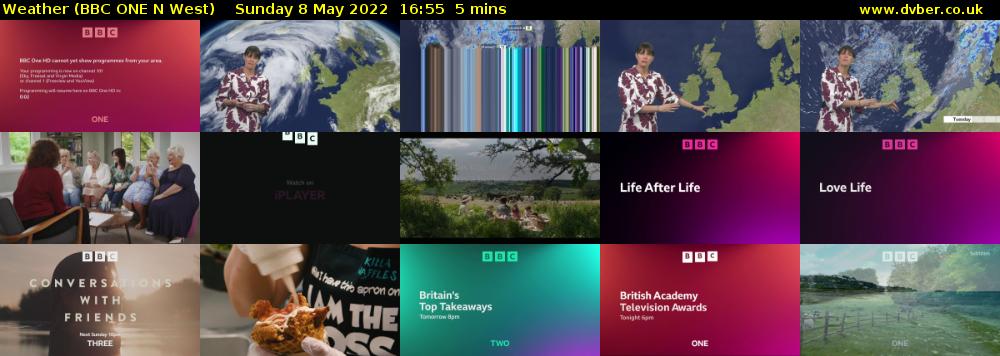 Weather (BBC ONE N West) Sunday 8 May 2022 16:55 - 17:00