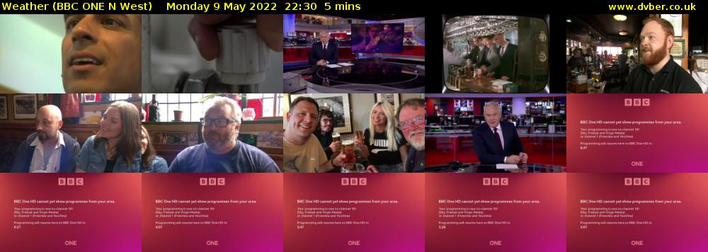 Weather (BBC ONE N West) Monday 9 May 2022 22:30 - 22:35
