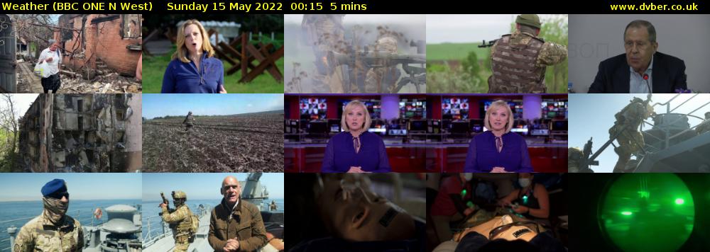 Weather (BBC ONE N West) Sunday 15 May 2022 00:15 - 00:20