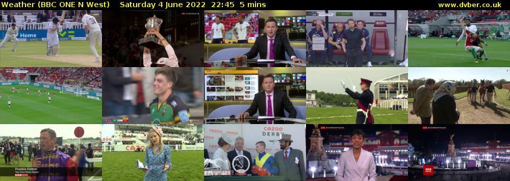 Weather (BBC ONE N West) Saturday 4 June 2022 22:45 - 22:50