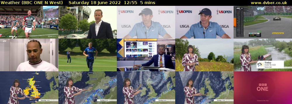 Weather (BBC ONE N West) Saturday 18 June 2022 12:55 - 13:00
