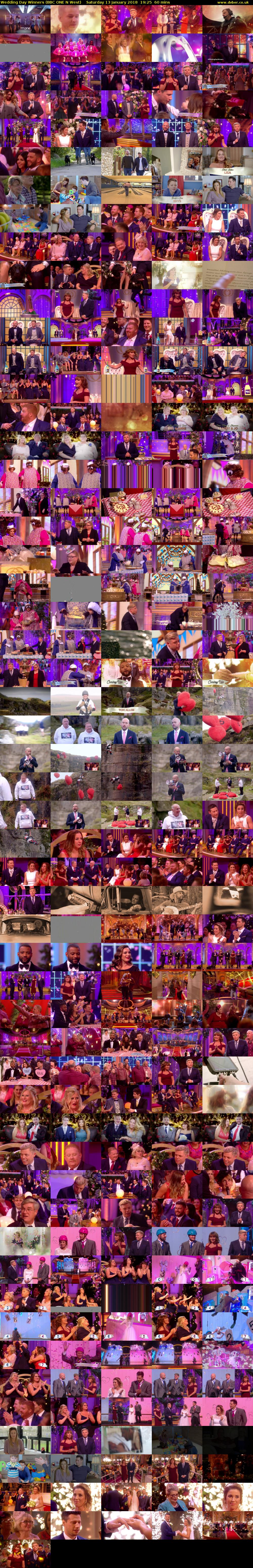 Wedding Day Winners (BBC ONE N West) Saturday 13 January 2018 19:25 - 20:25