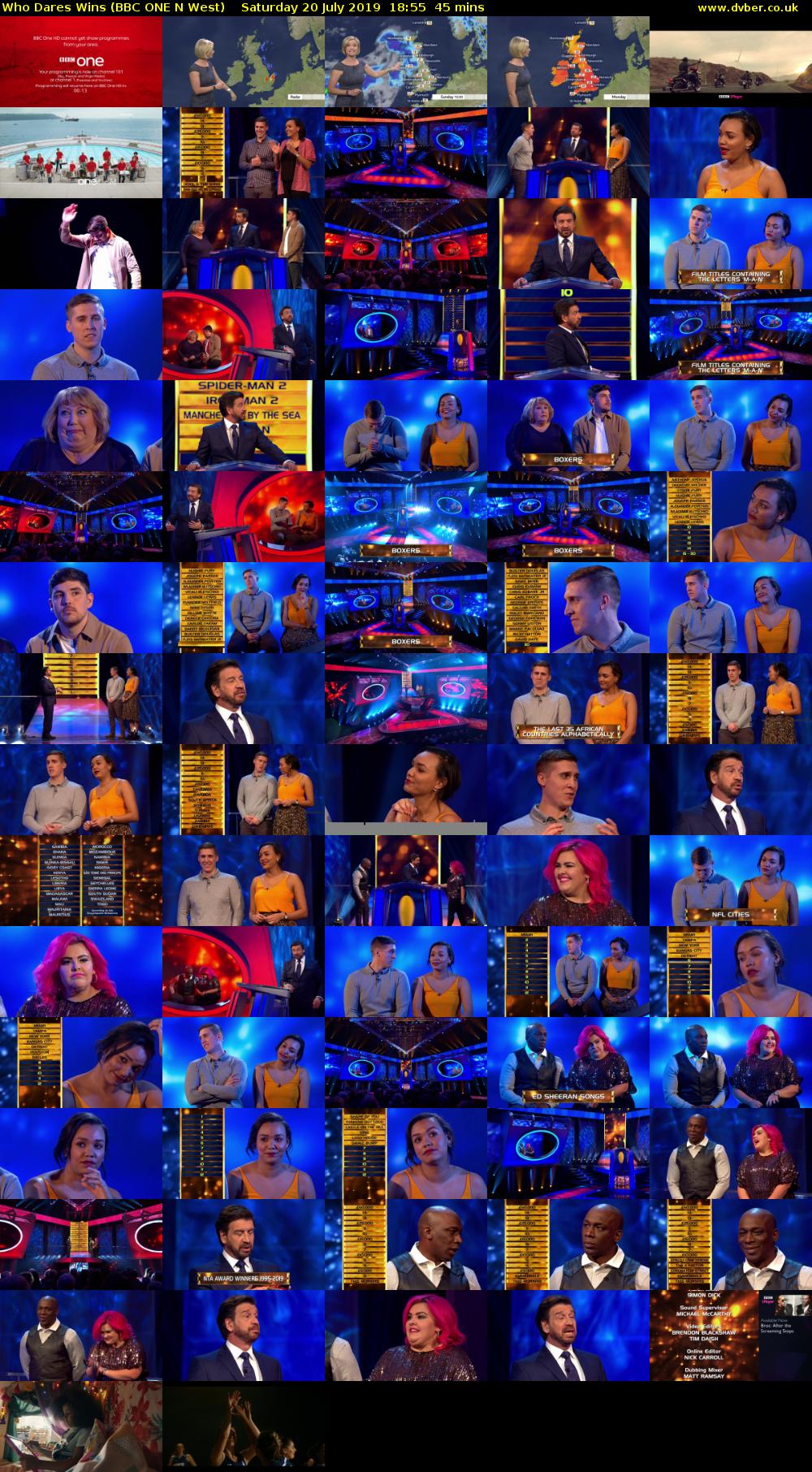 Who Dares Wins (BBC ONE N West) Saturday 20 July 2019 18:55 - 19:40
