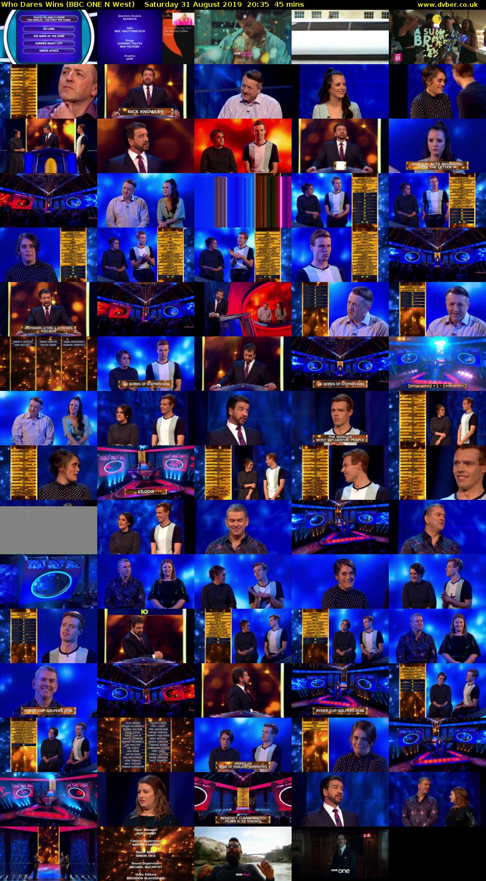 Who Dares Wins (BBC ONE N West) Saturday 31 August 2019 20:35 - 21:20