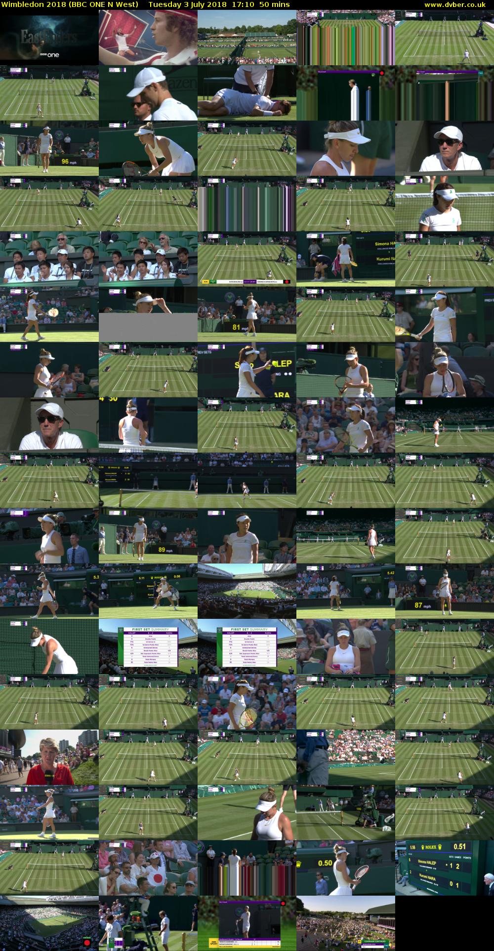 Wimbledon 2018 (BBC ONE N West) Tuesday 3 July 2018 17:10 - 18:00