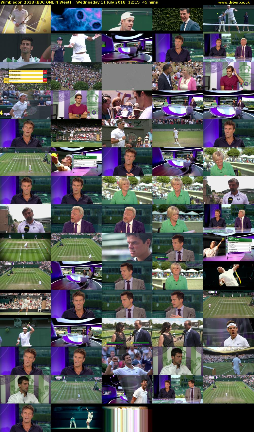 Wimbledon 2018 (BBC ONE N West) Wednesday 11 July 2018 12:15 - 13:00