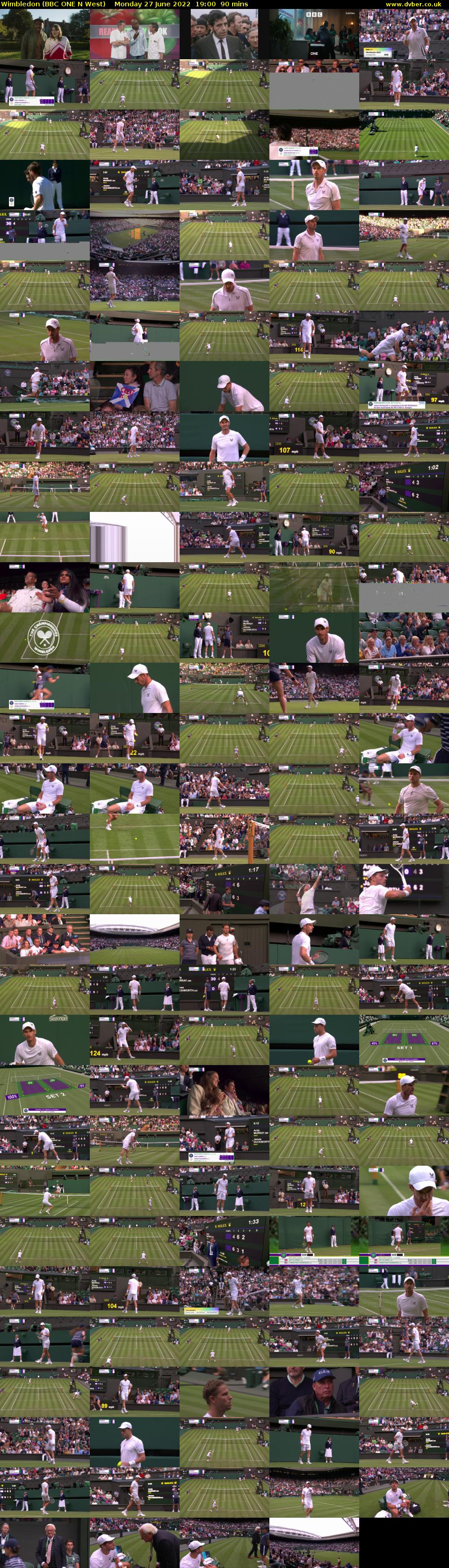 Wimbledon (BBC ONE N West) Monday 27 June 2022 19:00 - 20:30