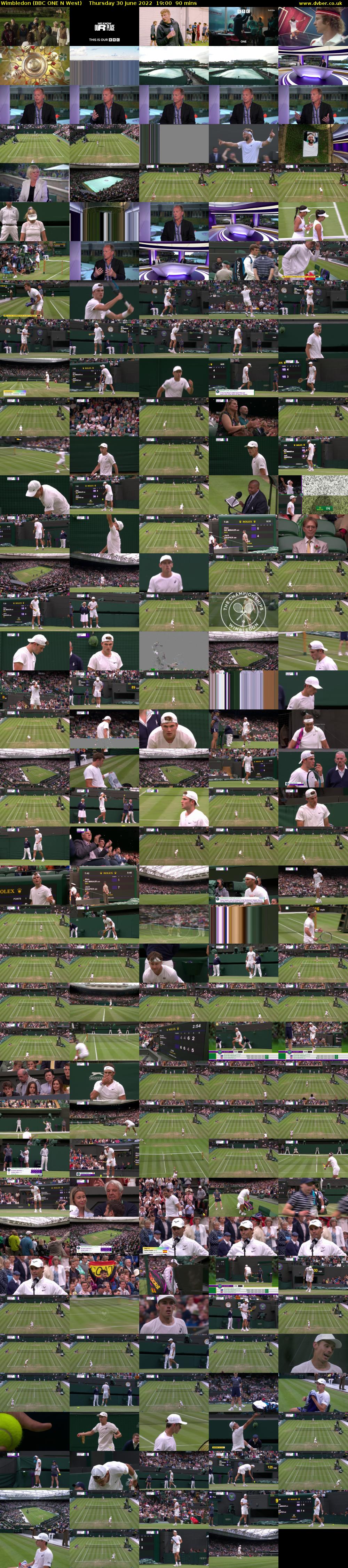 Wimbledon (BBC ONE N West) Thursday 30 June 2022 19:00 - 20:30