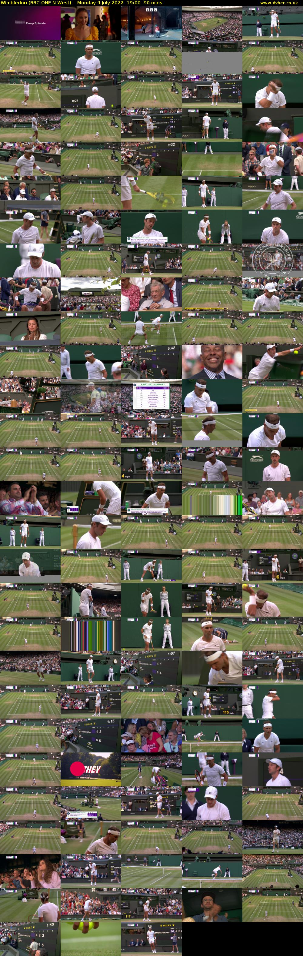 Wimbledon (BBC ONE N West) Monday 4 July 2022 19:00 - 20:30