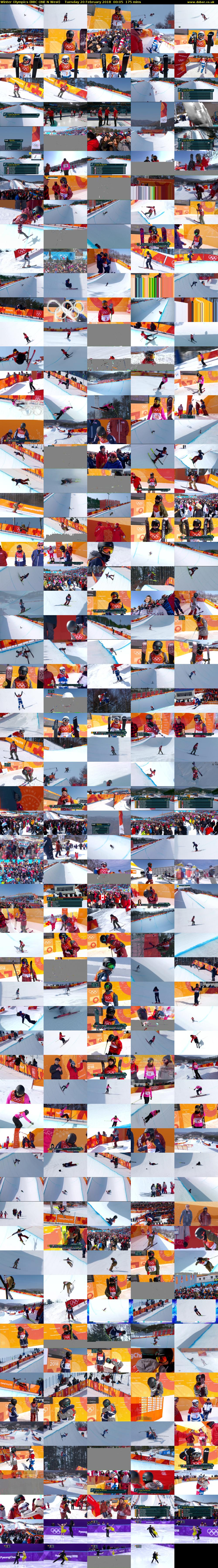 Winter Olympics (BBC ONE N West) Tuesday 20 February 2018 00:05 - 03:00
