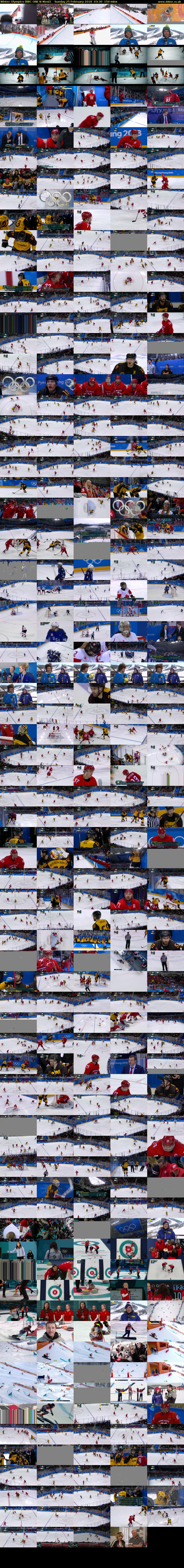 Winter Olympics (BBC ONE N West) Sunday 25 February 2018 03:30 - 06:00
