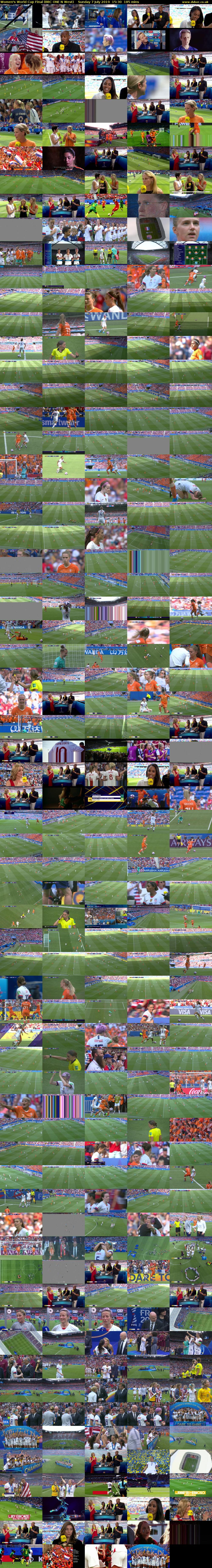 Women's World Cup Final (BBC ONE N West) Sunday 7 July 2019 15:30 - 18:35