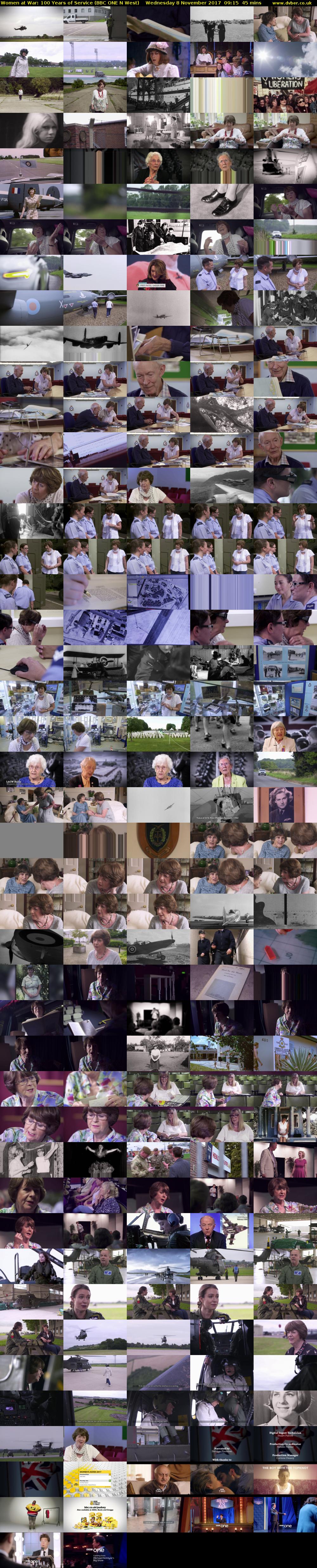 Women at War: 100 Years of Service (BBC ONE N West) Wednesday 8 November 2017 09:15 - 10:00