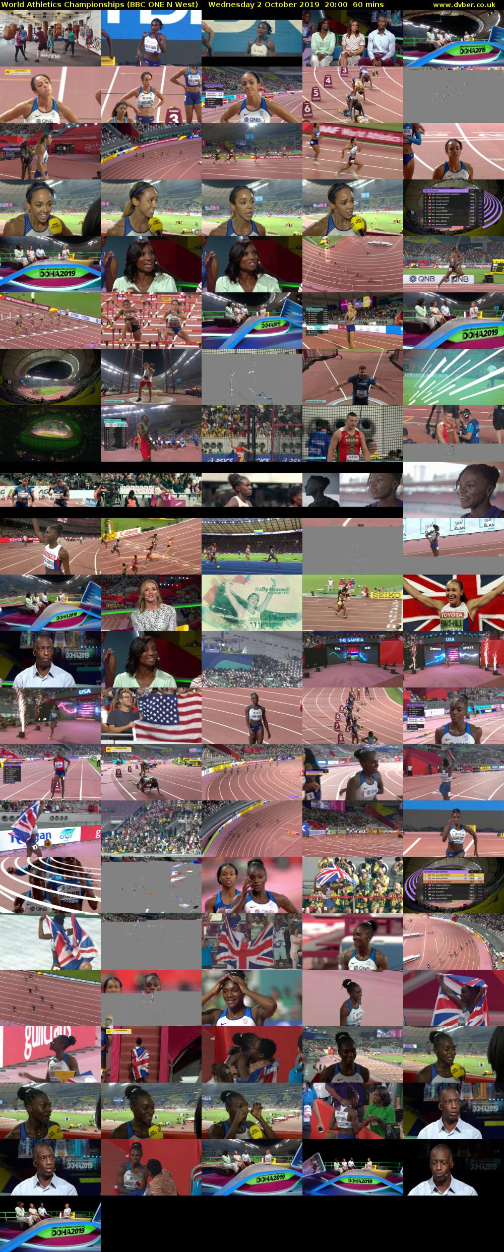 World Athletics Championships (BBC ONE N West) Wednesday 2 October 2019 20:00 - 21:00
