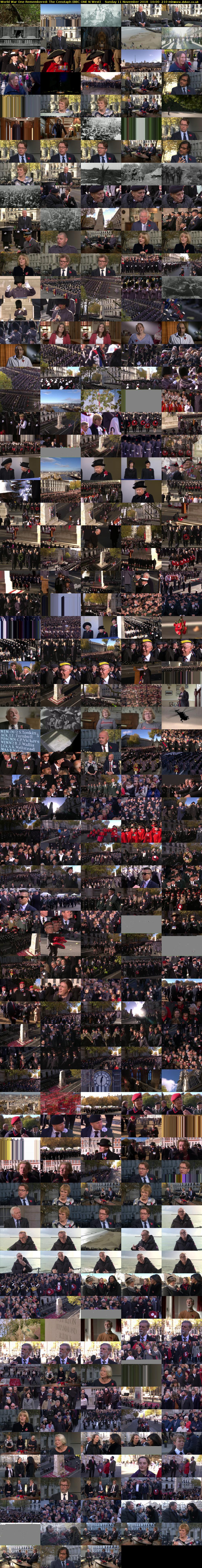 World War One Remembered: The Cenotaph (BBC ONE N West) Sunday 11 November 2018 10:00 - 13:30
