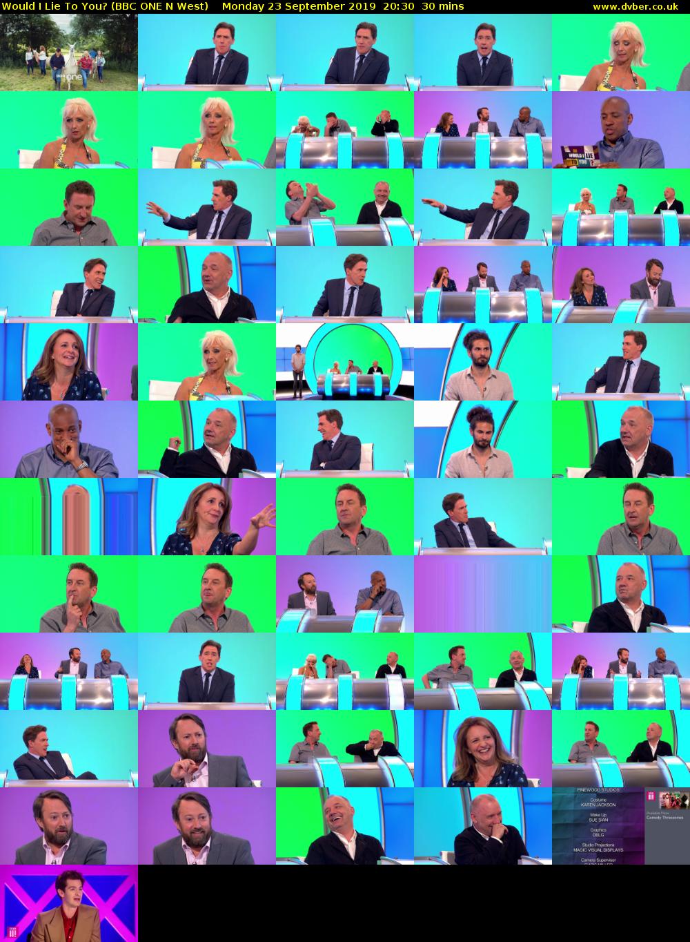 Would I Lie To You? (BBC ONE N West) Monday 23 September 2019 20:30 - 21:00