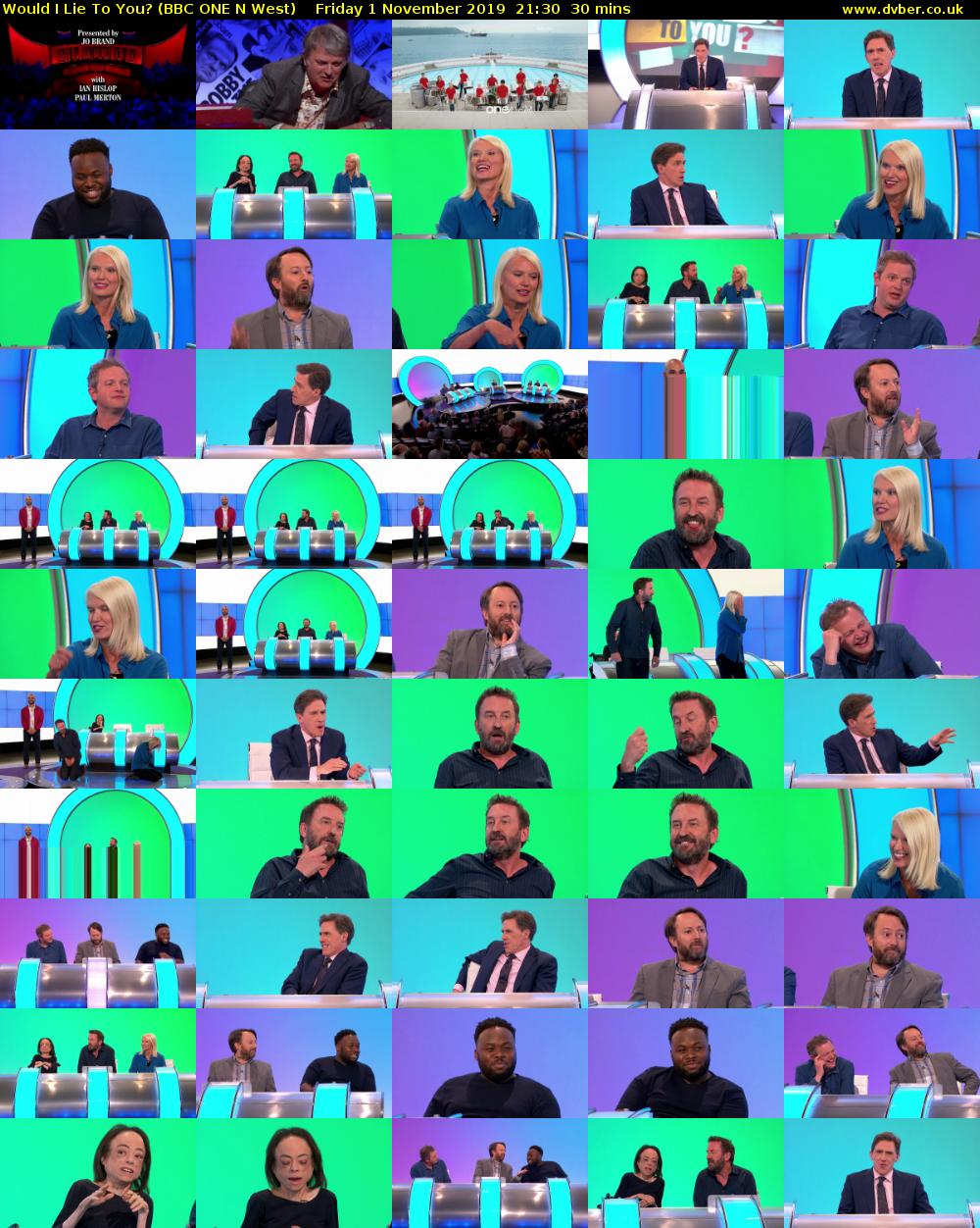 Would I Lie To You? (BBC ONE N West) Friday 1 November 2019 21:30 - 22:00
