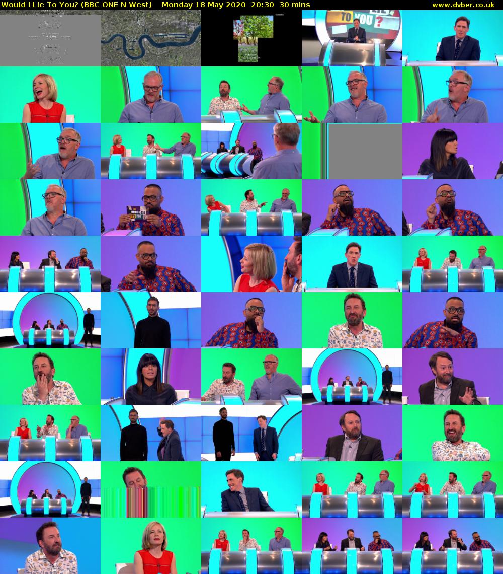 Would I Lie To You? (BBC ONE N West) Monday 18 May 2020 20:30 - 21:00