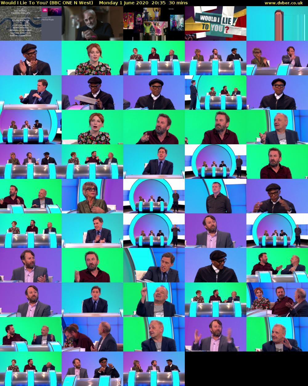 Would I Lie To You? (BBC ONE N West) Monday 1 June 2020 20:35 - 21:05