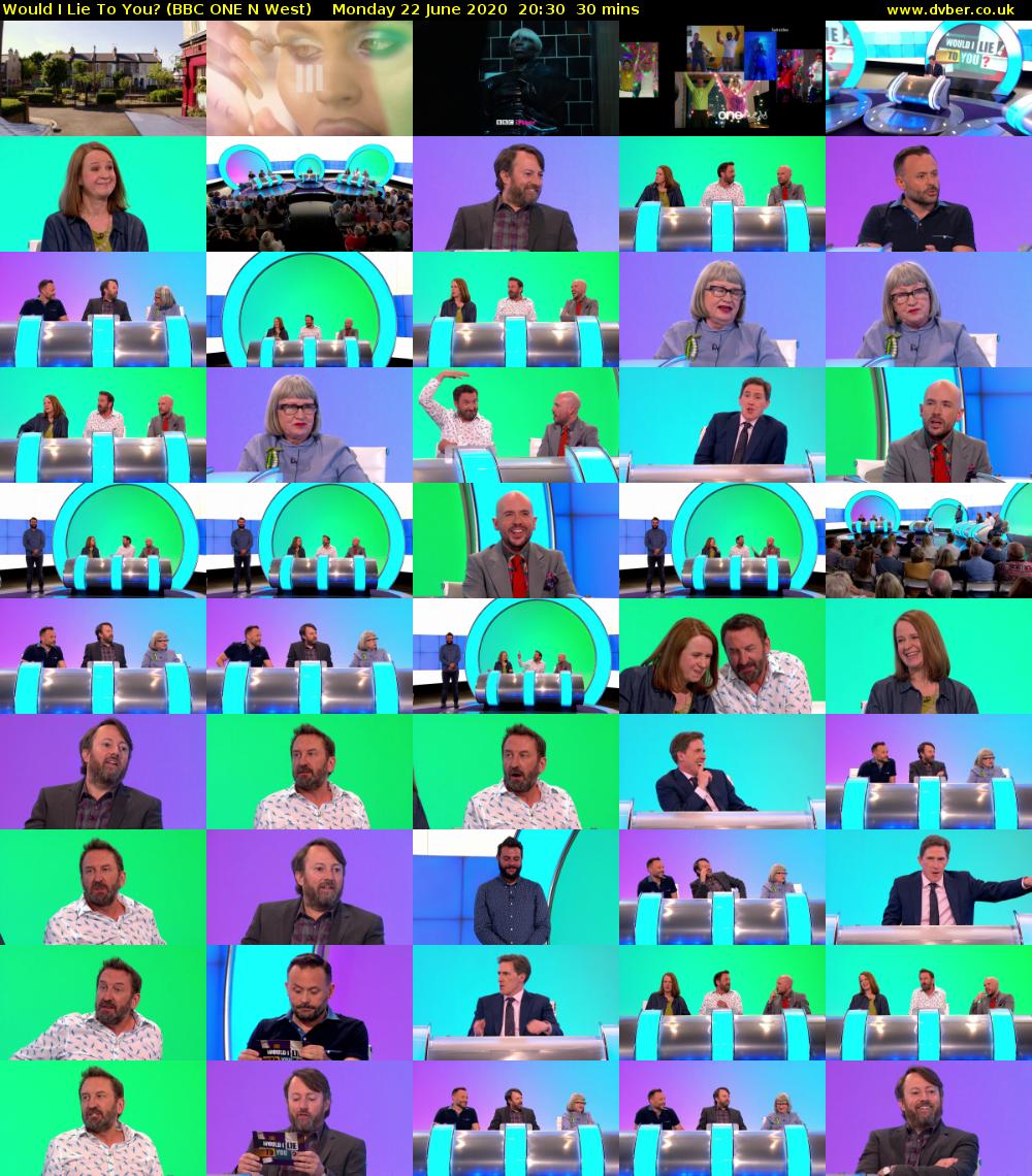 Would I Lie To You? (BBC ONE N West) Monday 22 June 2020 20:30 - 21:00