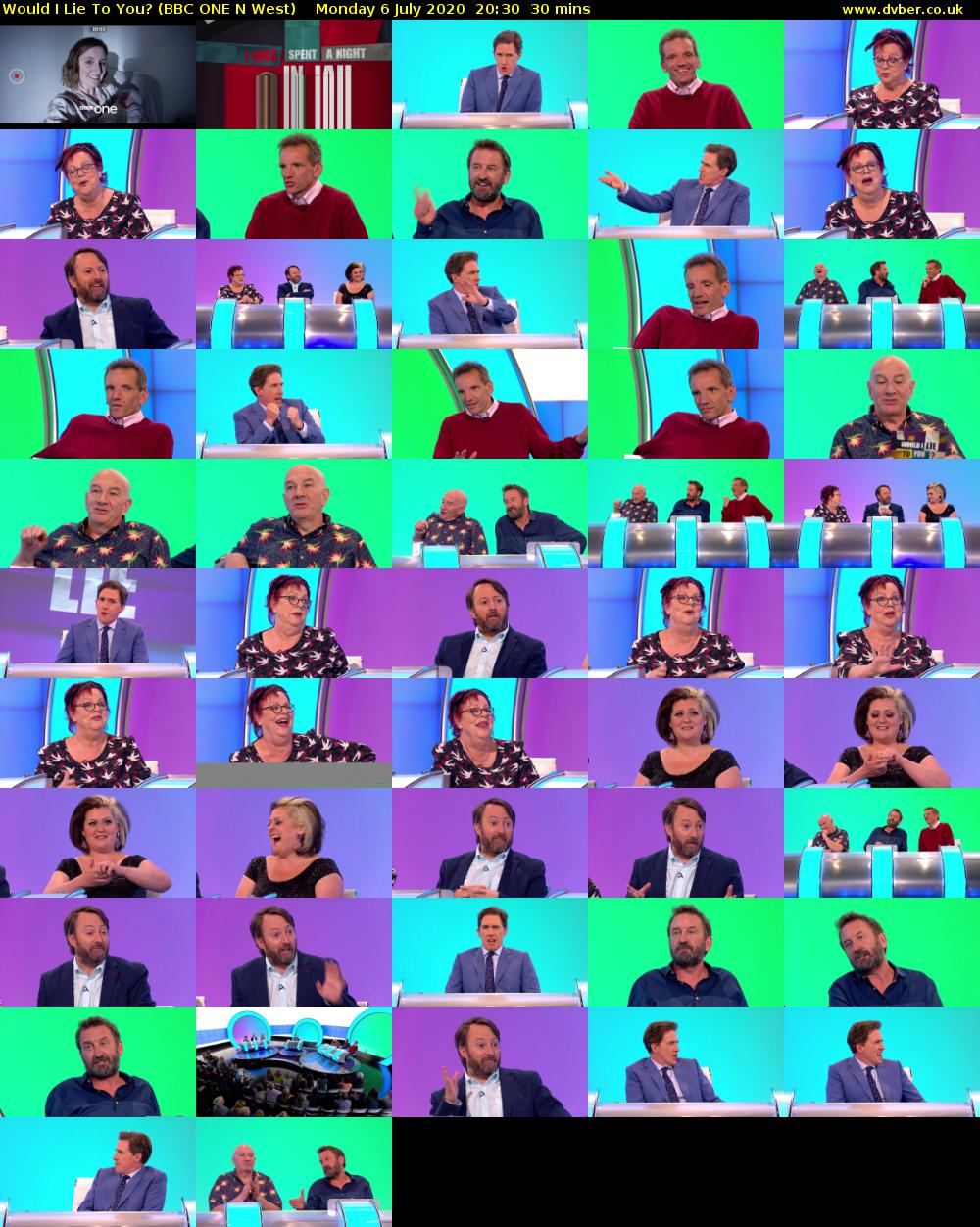 Would I Lie To You? (BBC ONE N West) Monday 6 July 2020 20:30 - 21:00